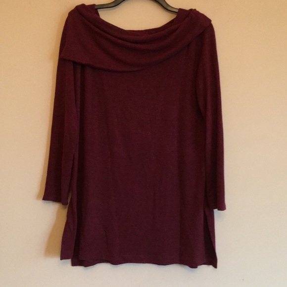 Chico’s Zenergy Burgundy Split Cowl Neck Sweater - Picture 1 of 5